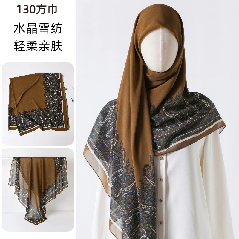 大正方形スカーフプリントガーゼハイエンド感触シルクスカーフ薄 - Go Ethnic Fashion のレビューと価格