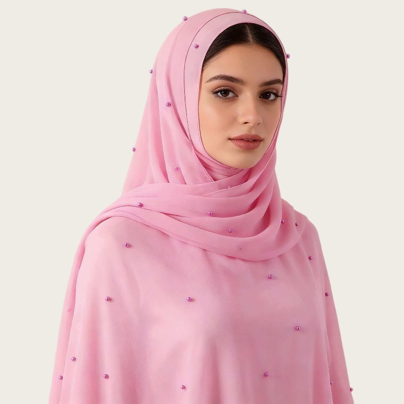 新作エスニック調の無地パールシフォンロングスカーフ。パール装 - New Ethnic Fashion のレビューと価格