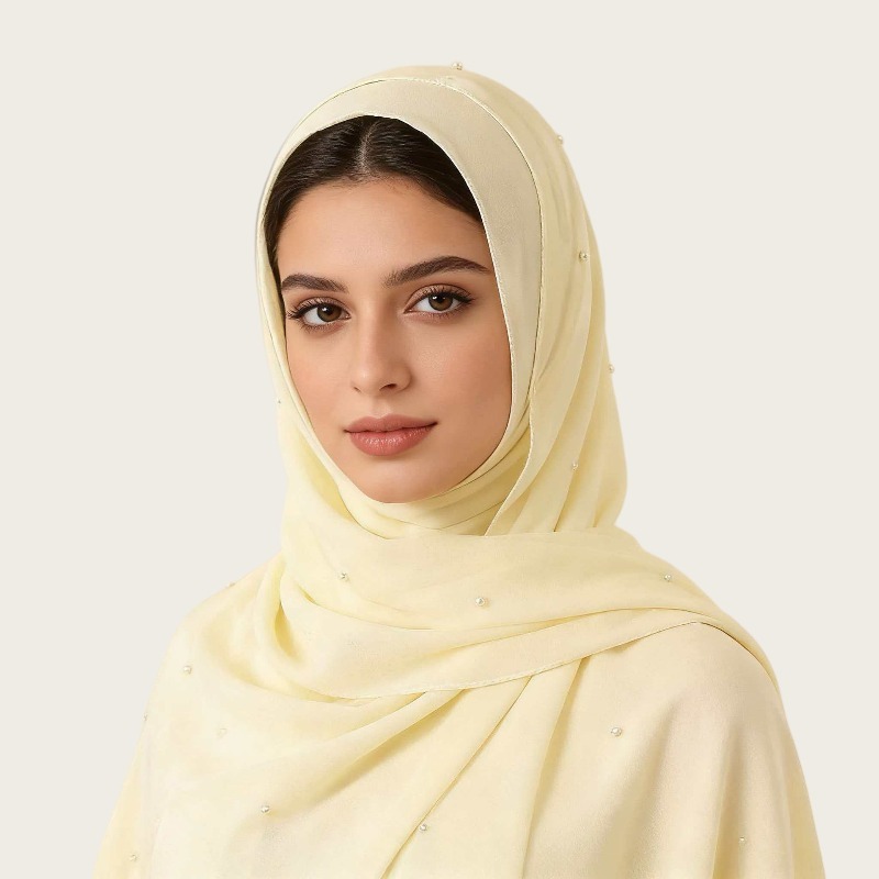 新作エスニック調の無地パールシフォンロングスカーフ。パール装 - New Ethnic Fashion のレビューと価格